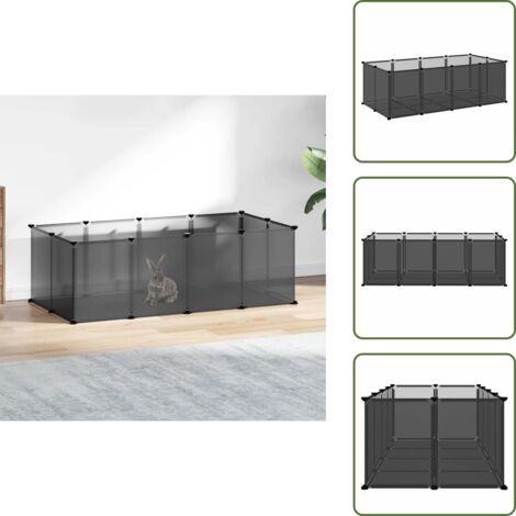 Gabbia per conigli - vidaXL Gabbia per Piccoli Animali Nera 144x74x46,5 cm in PP e Acciaio - Gabbia per criceti