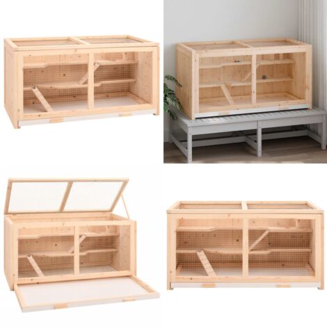Gabbia per criceti 89,5x45x45 cm Legno massello di abete - Gabbia in legno - Criceti