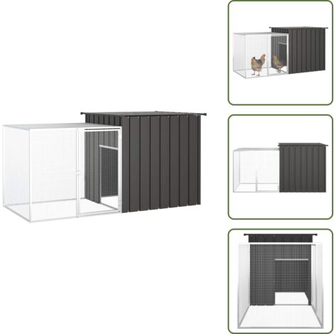 Gabbia per galline - vidaXL Gabbia per Polli Antracite 200x91x100 cm Acciaio Zincato - Gabbia per anatre