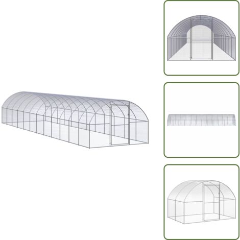 Gabbia per galline - vidaXL Gabbia per Polli da Esterno 3x12x2 m in Acciaio Zincato - Recinto per anatre