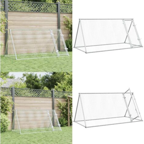 Gabbia per Polli Argento 200x105x91 cm in Acciaio Zincato - Pollaio esterno - Acciaio zincato