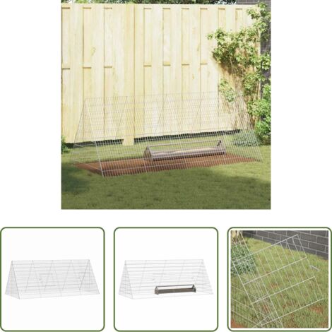 Gabbia per polli esterna -  Gabbia per polli Argento 215 x 100 x 85 cm Acciaio zincato