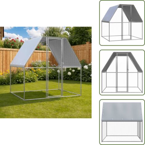 Gabbia per uccelli - vidaXL Gabbia per Polli Argento e Grigio 2x2x2 m in Acciaio Zincato - Gabbia per anatre