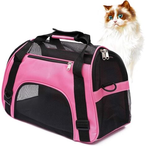 Gabbia piccola per cani e gatti, ideale per gatti, cuccioli e piccoli animali domestici. Leggera e comoda da portare in viaggio (taglia M, rosa).