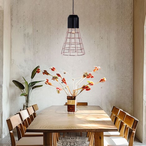 Gabbia vintage lampada a sospensione a sospensione sala da pranzo cucina lampada a sospensione rame