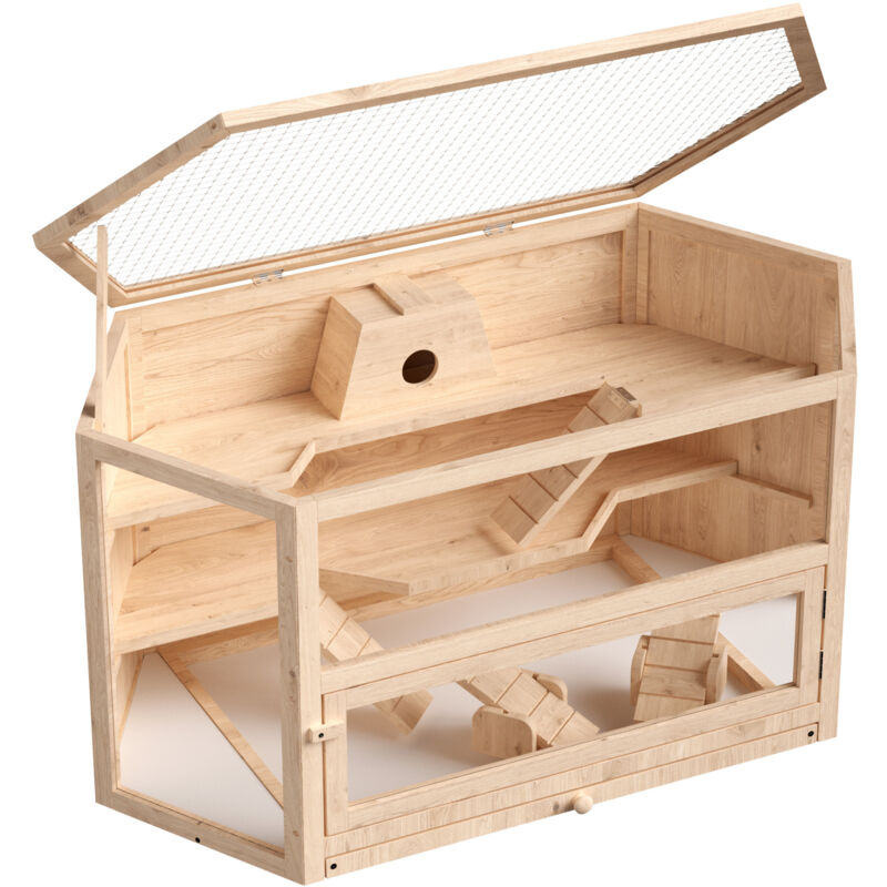 Wiltec Gabbia Per Roditori A 3 Livelli Con Tetto Apribile 115x60x58...