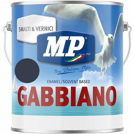 GABBIANO GRIGIO SCURO 750ML - SMALTO SINTETICO LUCIDO ANTICORROSIVO DI FINITURA IDEALE PER LEGNO E FERRO - COLORIFICIO MP