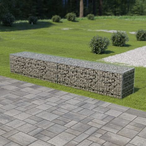 Gabbione con Copertura in Acciaio Zincato da Giardino varie dimensioni dimensioni : 300x50x50 cm