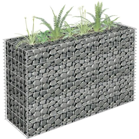 Gabbione Letto Rialzato in Acciaio Zincato 90x30x60 cm