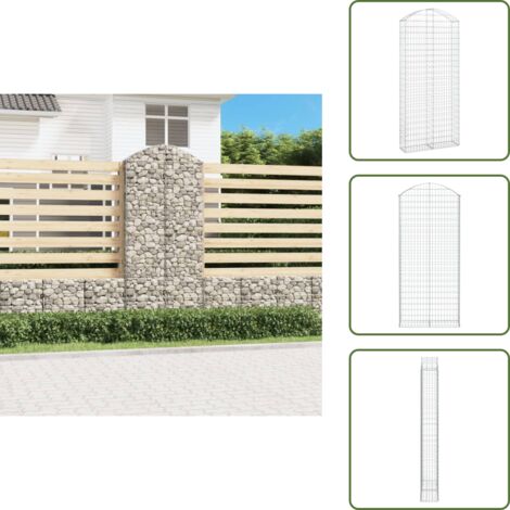 Gabbione fonoassorbente - vidaXL Cesto Gabbione ad Arco 100x30x220/240 cm Ferro Zincato - Gabbione per giardino