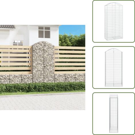 Gabbione fonoassorbente - vidaXL Cesto Gabbione ad Arco 100x50x200/220 cm Ferro Zincato - Gabbione per giardino