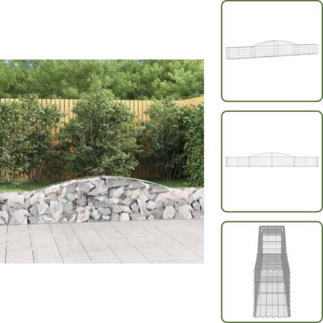 Gabbione fonoassorbente - vidaXL Cesto Gabbione ad Arco 400x30x40/60 cm Ferro Zincato - Gabbione per giardino