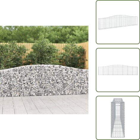 Gabbione fonoassorbente - vidaXL Cesto Gabbione ad Arco 400x30x80/100 cm Ferro Zincato - Gabbione per giardino