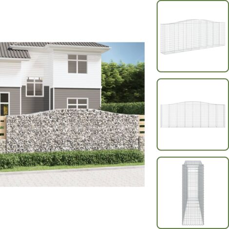 Gabbione fonoassorbente - vidaXL Cesto Gabbione ad Arco 400x50x140/160 cm Ferro Zincato - Gabbione per giardino