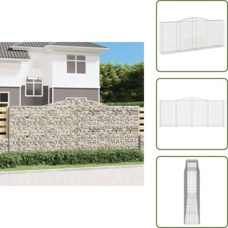 Gabbione fonoassorbente - vidaXL Cesto Gabbione ad Arco 400x50x160/180 cm Ferro Zincato - Gabbione per giardino