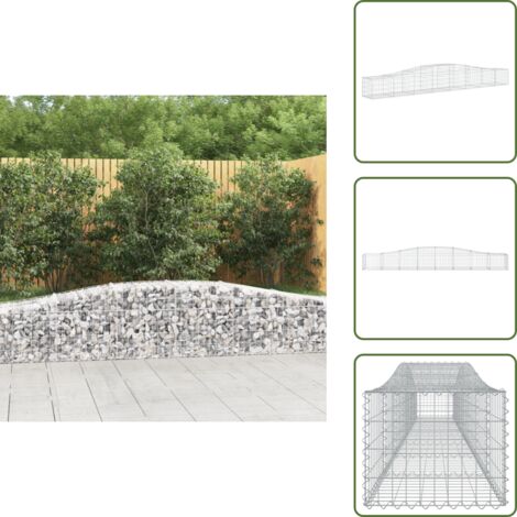 Gabbione fonoassorbente - vidaXL Cesto Gabbione ad Arco 400x50x40/60 cm Ferro Zincato - Gabbione per giardino