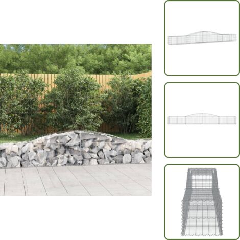 Gabbione fonoassorbente - vidaXL Cesto Gabbione ad Arco 400x50x40/60 cm Ferro Zincato - Gabbione per giardino
