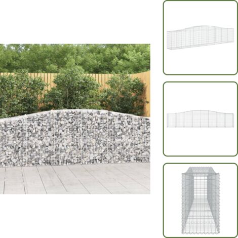 Gabbione fonoassorbente - vidaXL Cesto Gabbione ad Arco 400x50x80/100 cm Ferro Zincato - Gabbione per giardino