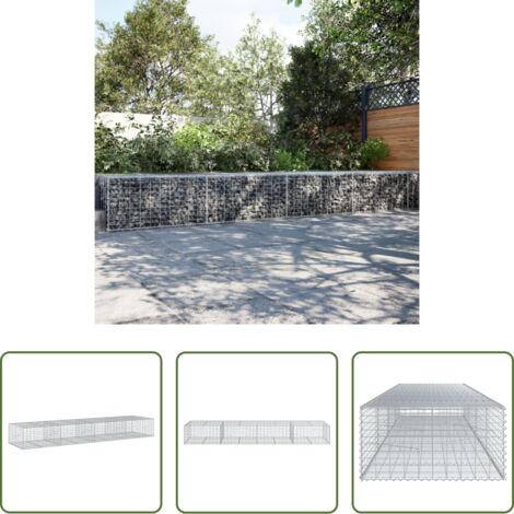 Gabbione in ferro zincato -  Cesto Gabbione con Copertura 400x100x50 cm Ferro Zincato