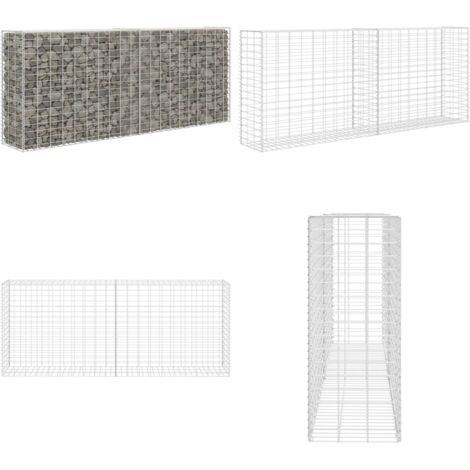 Gabbione in Rete in Acciaio Zincato 85x30x200 cm - Muro di sostegno - Acciaio zincato