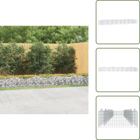 Gabbione per fiori - vidaXL Gabbione ad Arco con Letto Rialzato 600x100x50 cm Ferro Zincato - Gabbione in ferro zincato