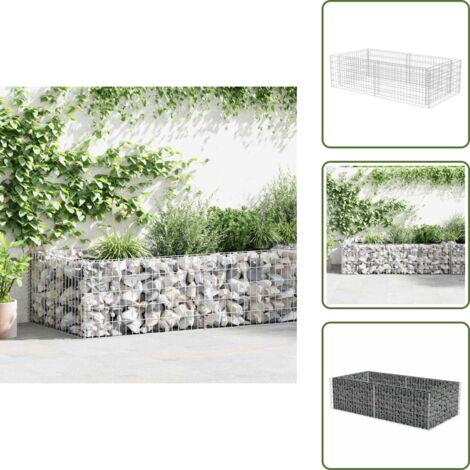 Gabbione per giardino - vidaXL Gabbione Fioriera in Acciaio Zincato 180x90x50 cm - Gabbione per patio