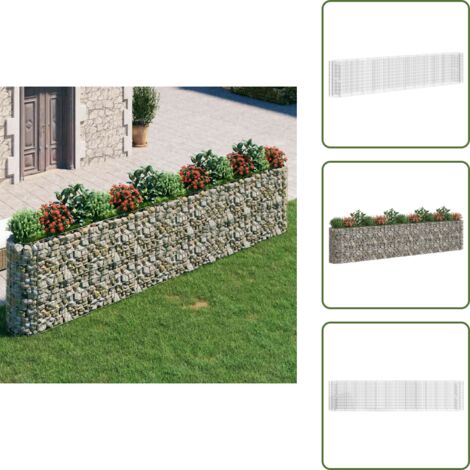 Gabbione per patio - vidaXL Gabbione con Letto Rialzato in Acciaio Zincato 470x50x100 cm - Gabbione per roccia