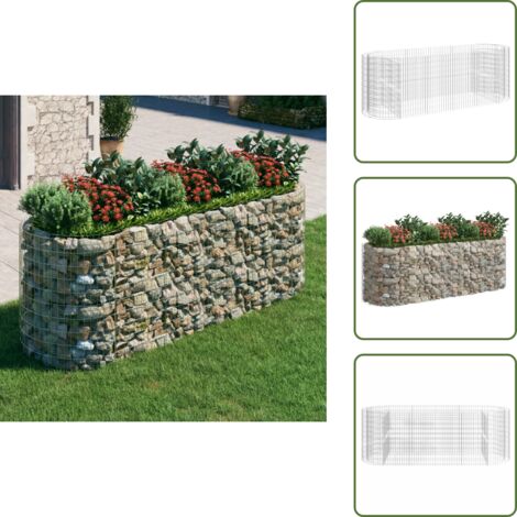 Gabbione per patio - vidaXL Gabbione con Letto Rialzato in Ferro Zincato 300x100x100 cm - Gabbione per roccia