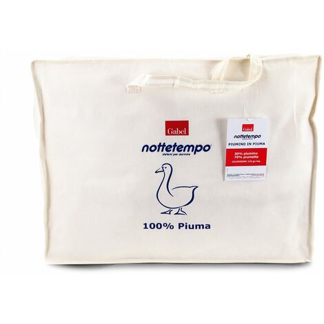 Gabel Nottetempo Piumino Caldissimo 235 gr/mq, Imbottitura 30% Piumino, 70% Piumetta, Fodera in Cotone 100%, Bianco, Matrimoniale, 205 x 250 x 2 cm