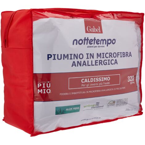 Gabel Nottetempo Piumino Matrimoniale Microfibra Caldissimo, 320 gr/mq, Poliestere, Bianco, 205x250x2 cm