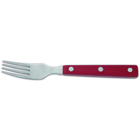 Gabellende Arcos von Tabelle 374722 Monoblock eines Stückes des rostfreien Stahls 18/10, mango der roten Farbe und des Blattes von 9 cm im Kasten