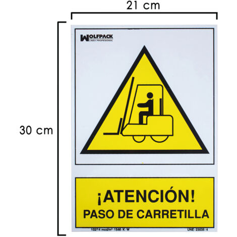 Gabelstapler Achtung Schild 30x21 cm.