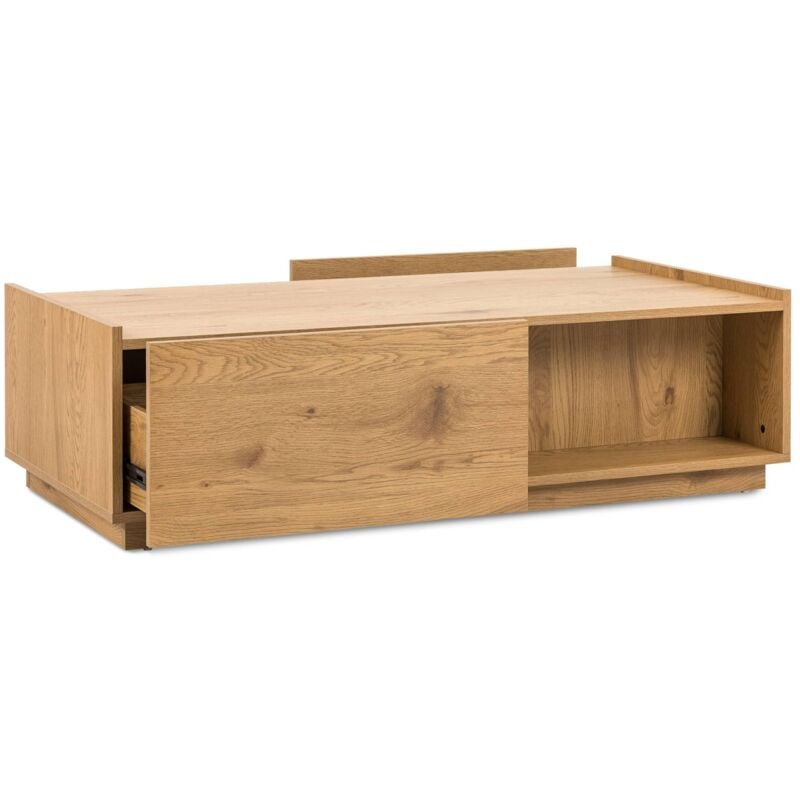 Mobilier Deco - gabin - Table basse 2 tiroirs en bois couleur chêne