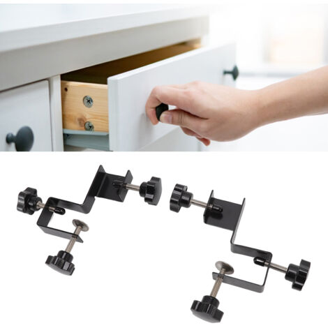 Gabinet d'Installation de Tiroirs en Paire avec Gabinet pour Fixation Frontale en Acier Noir pour Boiserie