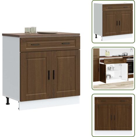 Gabinete bajo cocina - vidaXL Mueble bajo de cocina porto roble marrón madera reconstituida - Muebles de cocina
