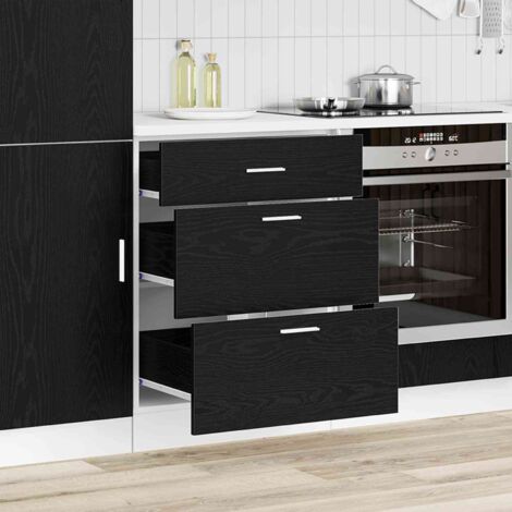 Gabinete Base de Cocina con cajón Roble Negro 60 x 46 x 81,5 cm