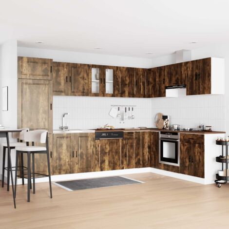 Gabinete base para fregadero con puerta Porto 2 pcs Marrón