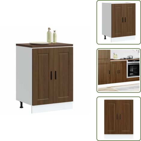 Gabinete cocina - vidaXL Mueble bajo de cocina porto roble marrón madera reconstituida - Muebles de cocina