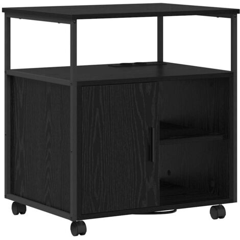 Gabinete con Estación de Carga Roble Negro 61 x 46 x 67 cm vidaXL