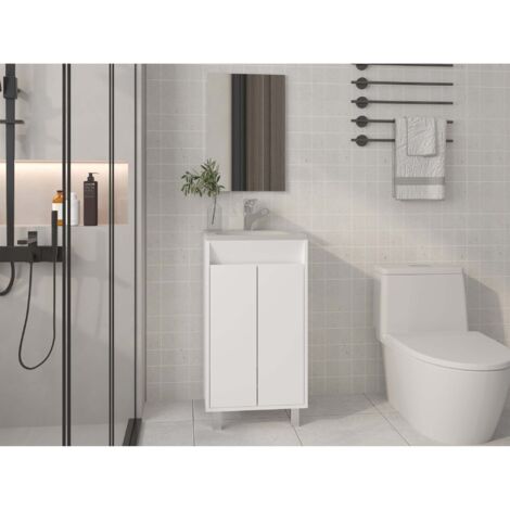 Gabinete de baño Brady 45 cm + espejo Bologna, blanco MQZ