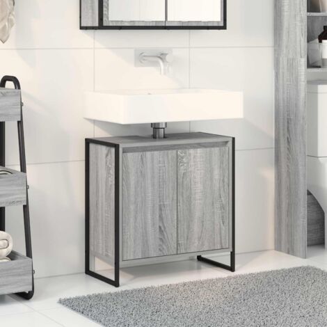 Gabinete de Baño con almacenamiento Gris  60 x 30 x 60 cm
