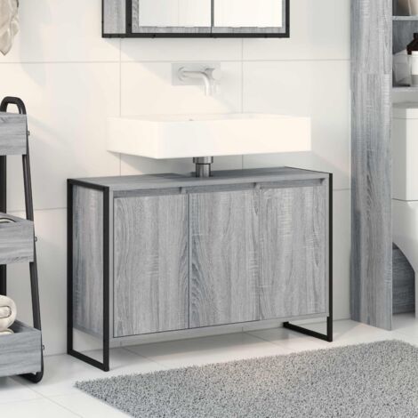 Gabinete de Baño con almacenamiento Gris  90 x 30 x 60 cm