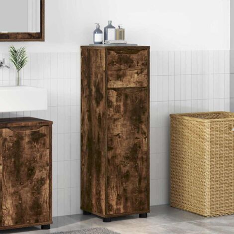 Gabinete de Baño con cajón Roble ahumado 30,5 x 30 x 101 cm