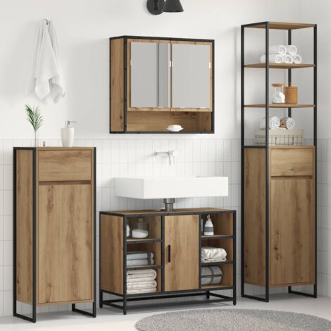Gabinete de Baño con cajón Roble Artesanal 40 x 30 x 100 cm