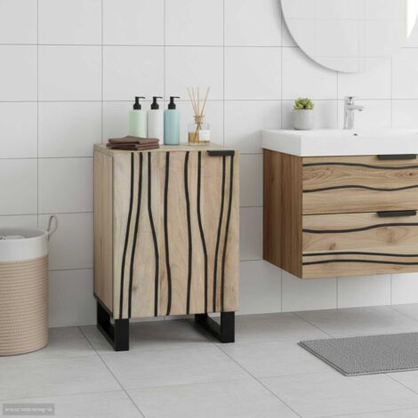Gabinete de Baño con estante Marrón y Negro 38 x 33.5 x 58 cm