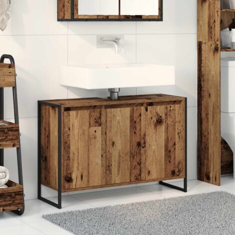 Gabinete de Baño con puerta Madera Vieja 90 x 30 x 60 cm