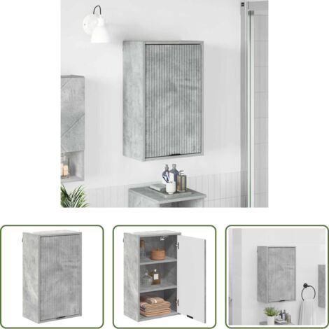 Gabinete de baño -  Gabinete de Baño con puerta Gris Concreto 39 x 23,5 x 65 cm