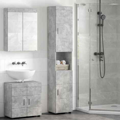 Gabinete de Baño TULUM Gris hormigón 37 x 31.5 x 203 cm
