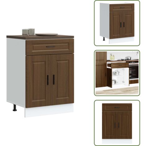 Gabinete de cocina - vidaXL Mueble bajo de cocina porto roble marrón madera reconstituida - Muebles de cocina