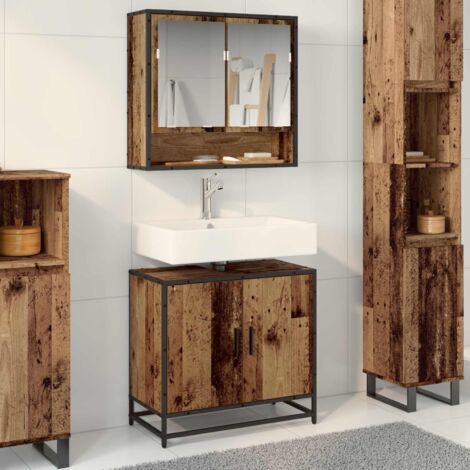 Gabinete de Lavabo para Baño Madera vieja 65 x 33 x 60 cm